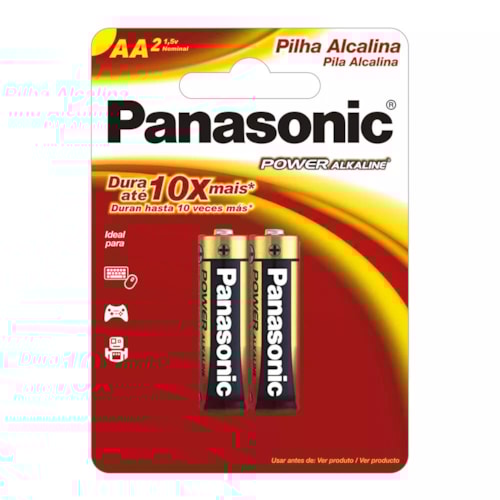 Pilha AA Alcalina Panasonic Pequena 2 unidades