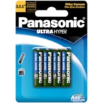 Pilha AAA Palito Alcalina Panasonic 1,5V 4 unidades
