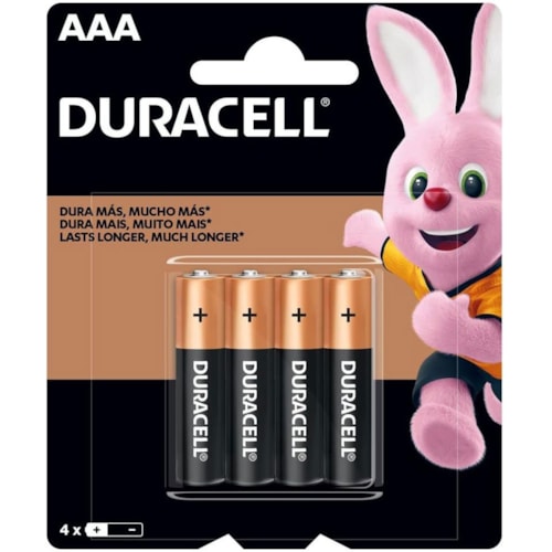 Pilha Duracell Alcalina Palito AAA 4Un