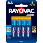 Pilha Rayovac Alcalina AA 8Un