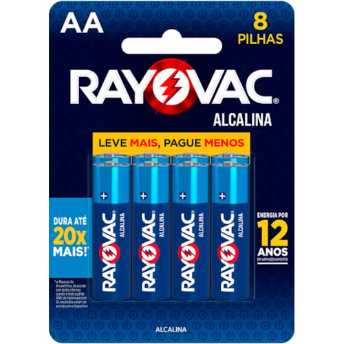 Pilha Rayovac Alcalina AA 8Un