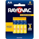 Pilha Rayovac Amarelinha Zinco AA 8Un