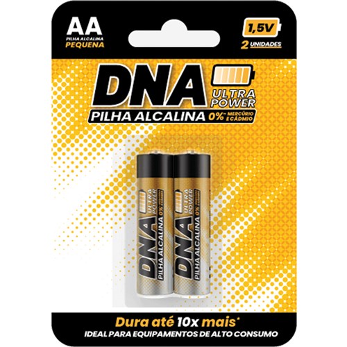 Pilhas Alcalinas DNA Power AA 2 Unidades - Destro