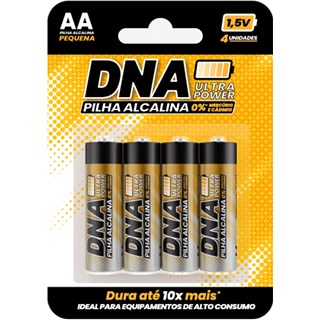 Pilhas Alcalinas DNA Power AA 4 Unidades