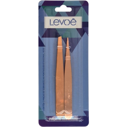 Pinça de Sobrancelha Levoe Ponta Dourada