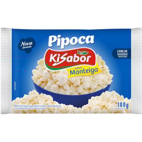 Pipoca Kisabor Micro-ondas Sabor Manteiga 100g