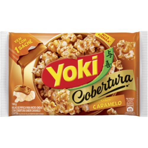 Pipoca para Microondas Yoki Cobertura de Caramelo 160g