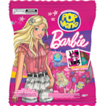 Pirulito Pop Mania Barbie Sabor Framboesa Com Recheio Mastigável 500g