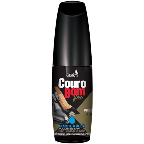 Polidor de Sapatos Couro Bom Casa KM Preto 40ml