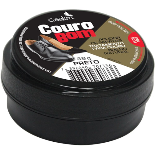 Polidor de Sapatos Couro Bom Casa KM Preto Creme 40ml