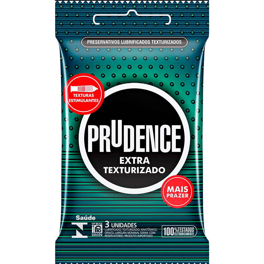 Preservativo Prudence Extra Texturizado 3 Unidades - Destro