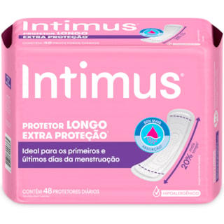 Protetor Diário Intimus Longo Extra Proteção 48Un