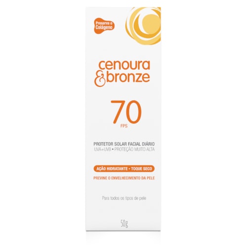 Protetor Solar Cenoura & Bronze Facial FPS 70 50g