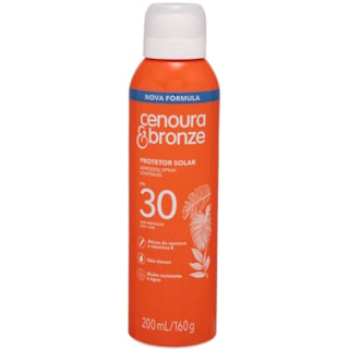 Protetor Solar Cenoura&Bronze Aerossol FPS30 200ml