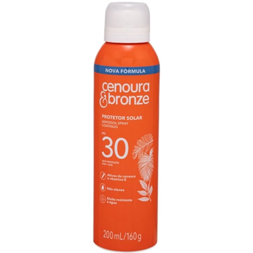 Protetor Solar Cenoura&Bronze Aerossol FPS30 200ml