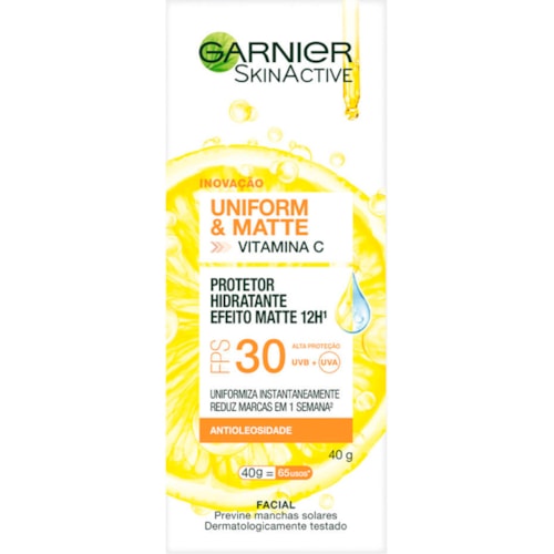 Protetor Solar Facial Garnier FPS30 Matte 12 Horas 40g