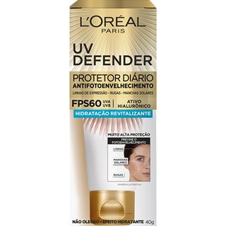 Protetor Solar Facial L'Oréal UV Defender FPS60 40g