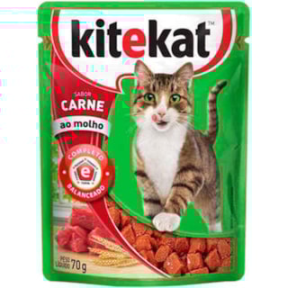 Ração Kitekat Adulto Sabor Carne Ao Molho Sachet 70g