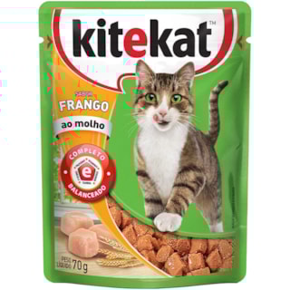 Ração Kitekat Adulto Sabor Frango Ao Molho Sachet 70g