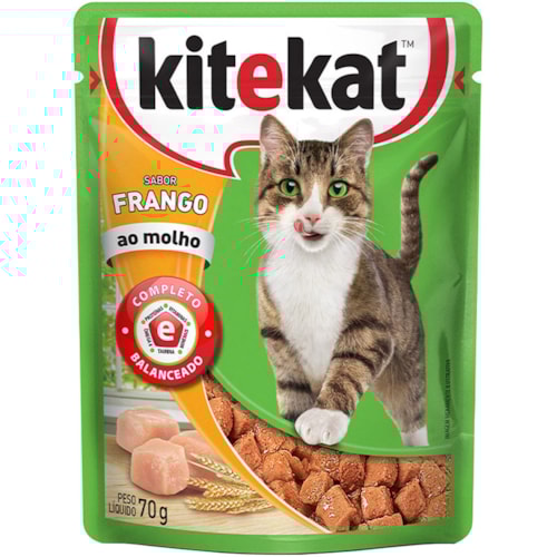 Ração Kitekat Adulto Sabor Frango Ao Molho Sachet 70g