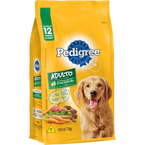 Ração Pedigree Cães Adultos Carne e Vegetais 1kg