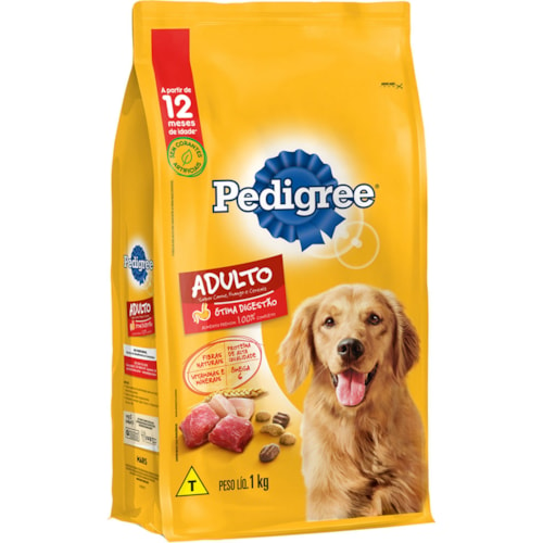 Ração Pedigree Cães Adultos Carne Frango e Cereais 1kg - Destro