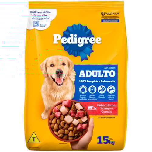 Ração Pedigree para Cães Adultos Sabor Carne, Frango e Cereais 15kg