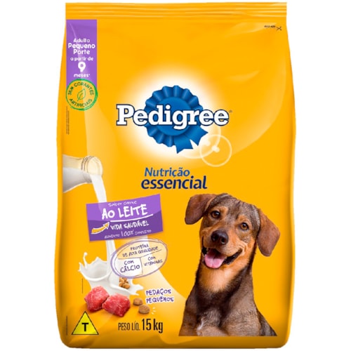 Ração Pedigree para Raças Pequenas Adultos Carne ao Leite 15kg