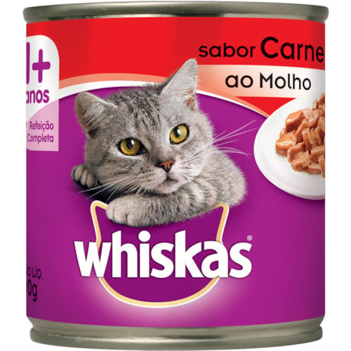 Ração Úmida para Gatos Whiskas Carne ao Molho Lata 290g