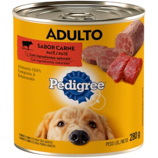 Ração Úmida Pedigree Lata Patê Sabor Carne 280g