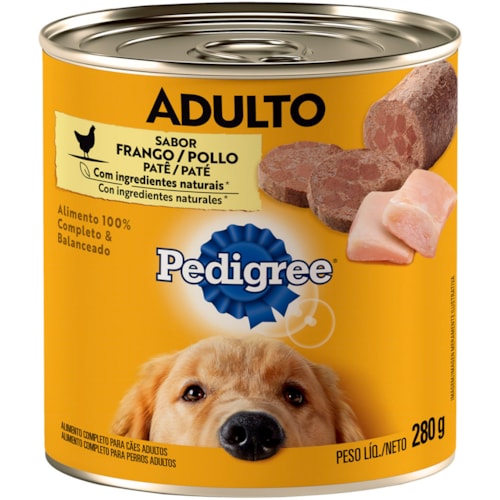 Ração Úmida Pedigree Lata Patê Sabor Galinha 280g