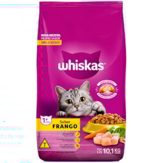 Ração Whiskas para Gatos Adultos Sabor Frango 10,1kg