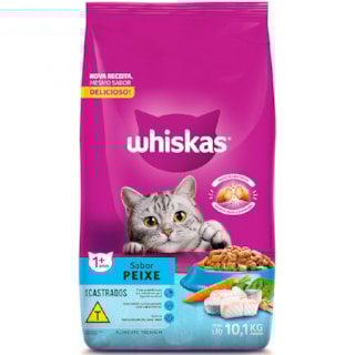 Ração Whiskas para Gatos Castrados Sabor Peixe 10,1kg