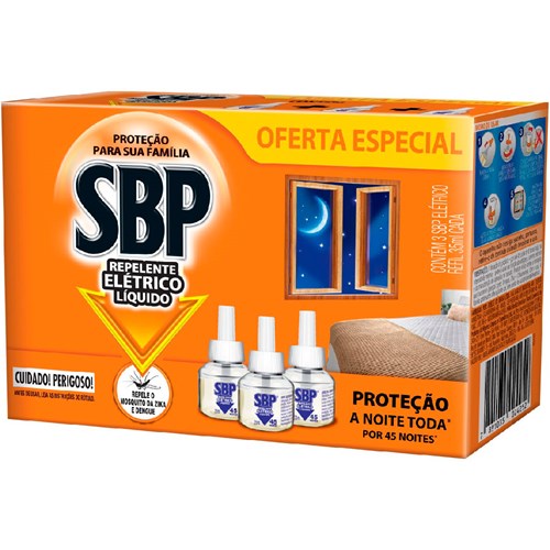 Refil de Inseticida SBP Elétrico 3 Unidades 35ml