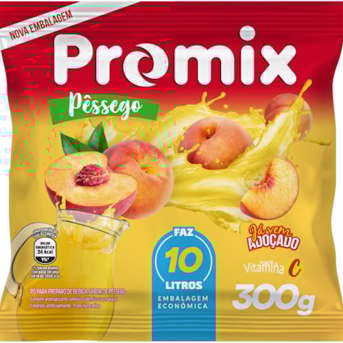 Refresco em Pó Promix Pêssego 10L 300g