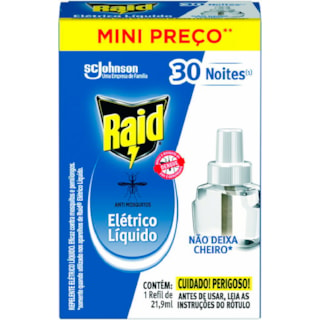 Repelente Elétrico Líquido Raid Mini Preço 5UN Refil de 21,9ml