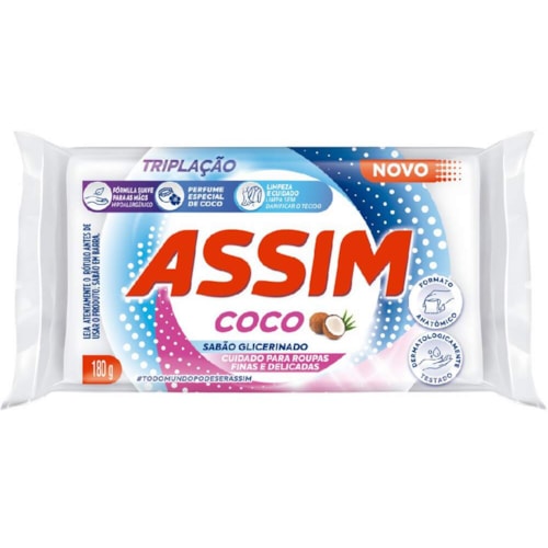 Sabão Assim Coco Em Barra 180g