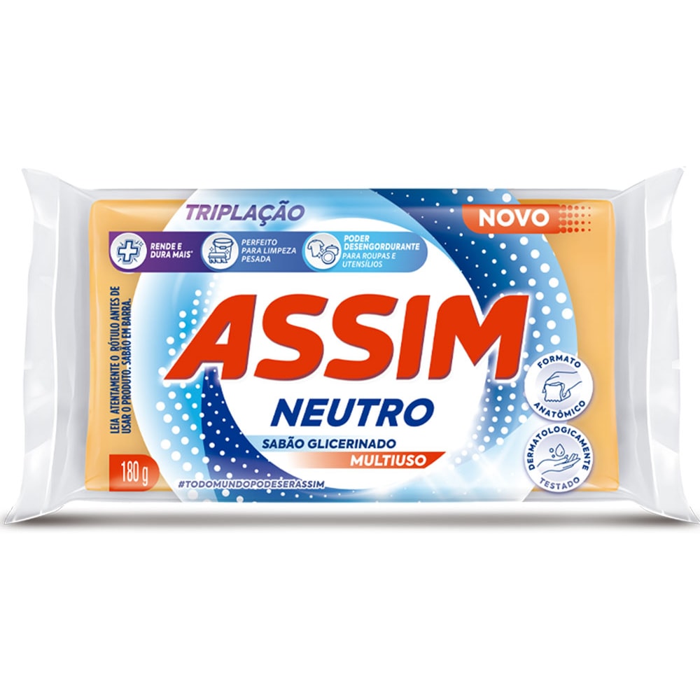 Sab o Assim Neutro Em Barra 180g Destro sab-o-assim-neutro-em-barra-180g-destro