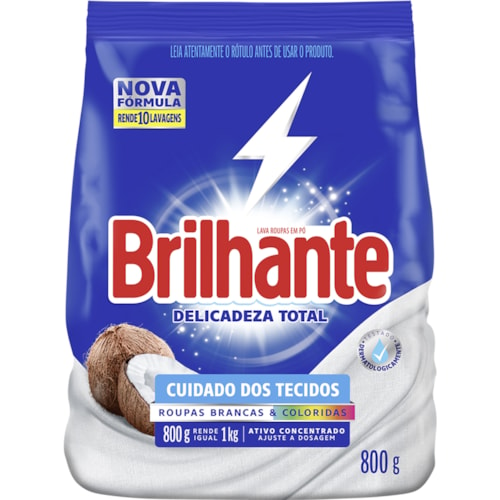 Sabão Brilhante em Pó Delicadeza Total Sachê 800g