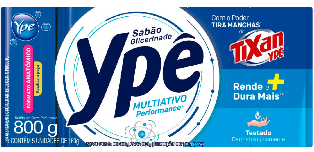 Sabão Ypê em Barra Azul Multiativo 200g - Destro