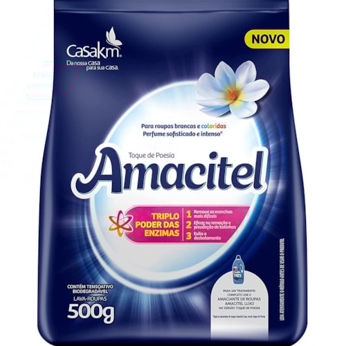 Sabão em Pó Amacitel Toque de Poesia Sachê 500g