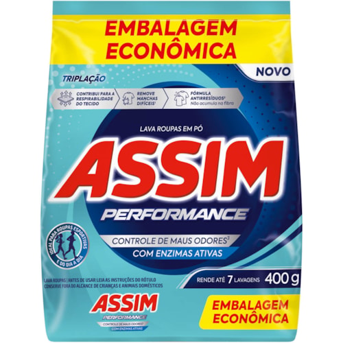Sabão em Pó Assim Performance Embalagem Econômica 400g