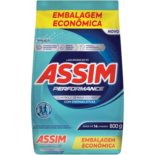 Sabão em Pó Assim Performance Embalagem Econômica 800g