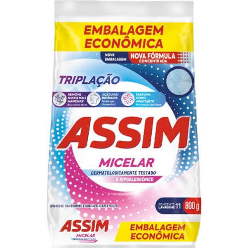 Sabão em Pó Assim Tripla Ação Floral Sachet 800g