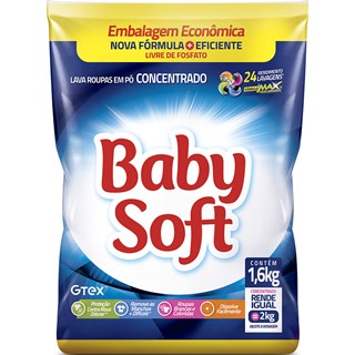 Sabão em Pó Baby Soft Concentrado Sachê 1,6Kg