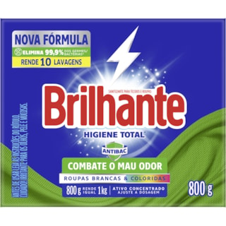 Sabão em Pó Brilhante Higiene Total 800g