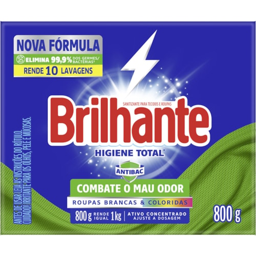 Sabão em Pó Brilhante Higiene Total 800g