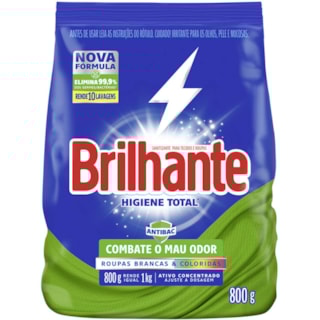 Sabão em Pó Brilhante Higienização Total Sachet 800g