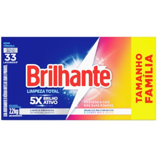 Sabão em Pó Brilhante Limpeza Total 2,2kg