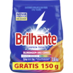 Sabão em Pó Brilhante Limpeza Total Sachê 1,6Kg Grátis 150g